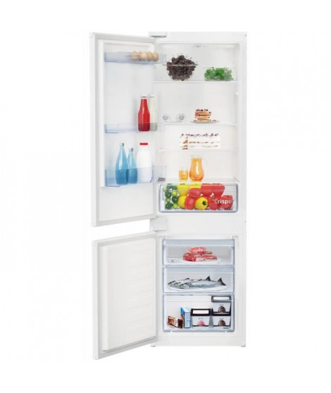 Réfrigérateur combiné intégrable - BEKO - BCSA285K4SNLH - Statique - Classe E - 271 L - 54,5 x 54 x 177,5 cm - Blanc