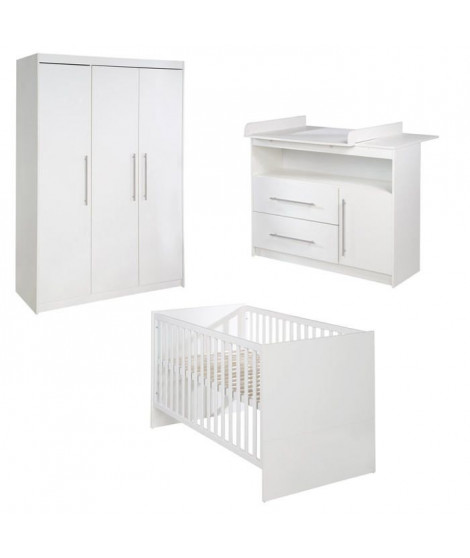 ROBA Chambre Bébé Complete Maren - Lit 70x140 + Commode a Langer + Armoire (I)
