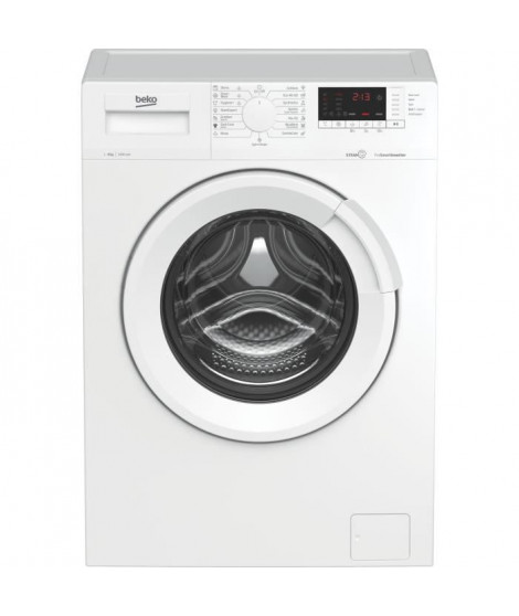 Lave-linge hublot BEKO WUE8726XST - 8 kg - Induction - L60cm - 1400 trs/min - Classe A - Blanc
