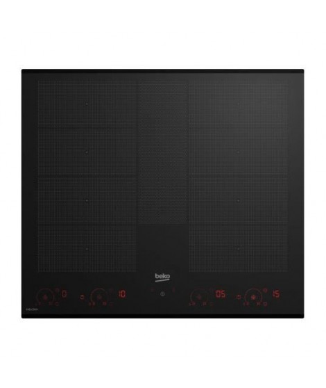 Table de cuisson a induction - BEKO - 8 inducteurs + 1 zone flexible - 60 cm - HII68811NT