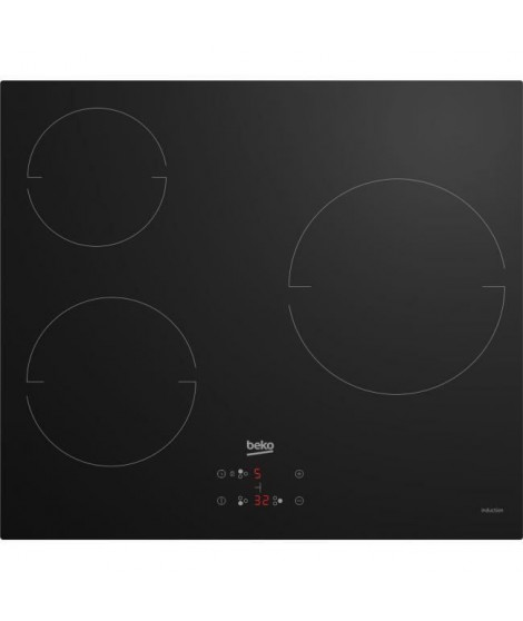 Table de cuisson vitrocéramique - BEKO - 3 foyers - 60 cm - HIC63400