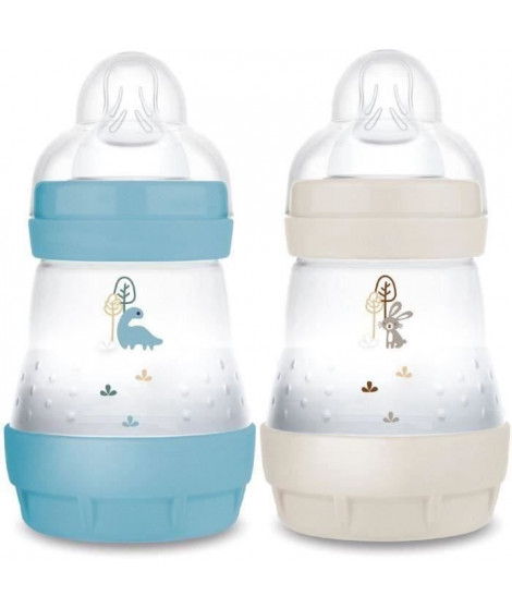 Lot de 2 Biberons - MAM - Easy Start - Anti-colique - 160 ml - Tétine débit 1 - Océan + Sable