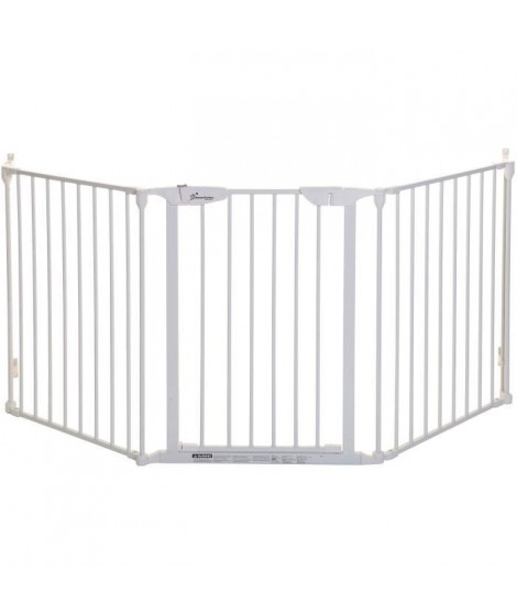 Barriere de sécurité - DREAMBABY - NEWPORT - 3 panneaux - 85,5-200 x 74 cm - Bidirectionnel - Blanc