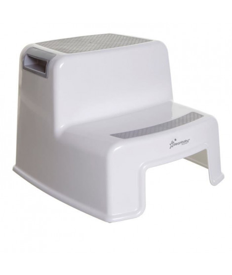 Tabouret marchepied - DREAMBABY - 2 Up - Antidérapant et texturé - Jusqu'a 80 kg pour les petits et les adultes - Gris