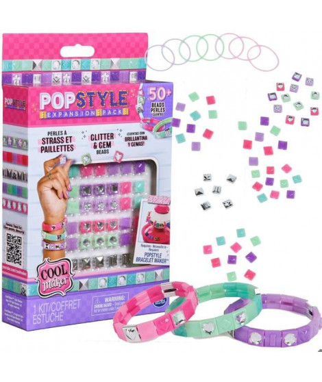 SPIN MASTER COOL MAKER - POP STYLE PACK STRASS ET PAILLETTES Pop Style Machine a Bracelets
