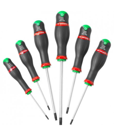 Jeu de 6 tournevis PROTWIST Torx - FACOM - ATX.J6PB