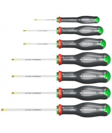 Jeu de 7 tournevis PROTWIST Torx et Resistorx - FACOM - ATXR.J7PB