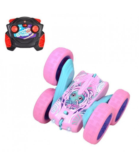 Dickie - Véhicule Radiocommandé 16 cm - Flippy Berry Shaker - Rotation 360° - Rose - Piles Incluses - Des 6 ans