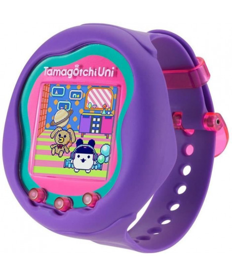 Tamagotchi Uni - Bandai - Modele Violet - Animal de compagnie virtuel connecté avec bracelet montre