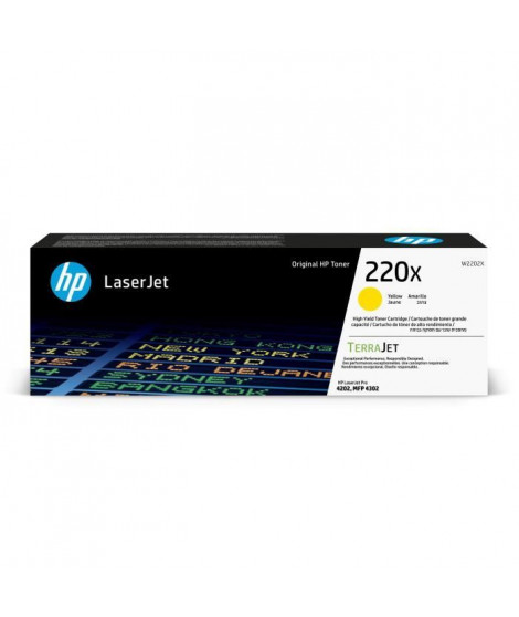 Cartouche de Toner HP 220X Jaune grande capacité Authentique (W2202X) pour HP LaserJet Pro 4202 / 4302