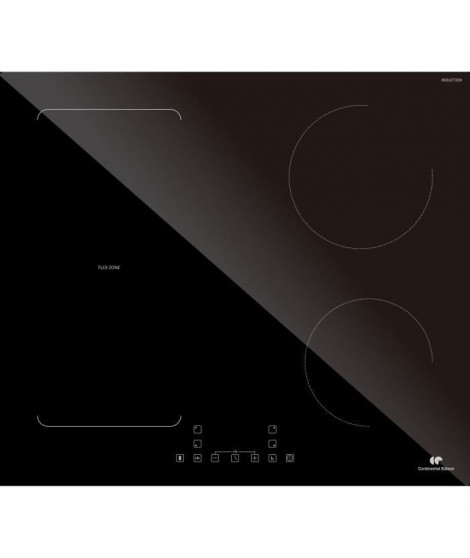 Table induction 4 zones flex avec double bridge - 7200W - slider - 4 boosters - noir
