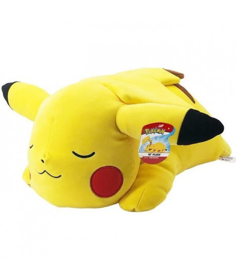 Peluche Pikachu Dort 40 cm - Pokémon - BANDAI - Doudou ou Oreiller - Pour Enfant a partir de 2 ans
