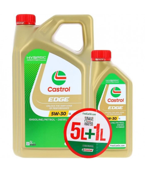 Huile Moteur - CASTROL EDGE - 5W-30 LL - 5L+1L - 057356