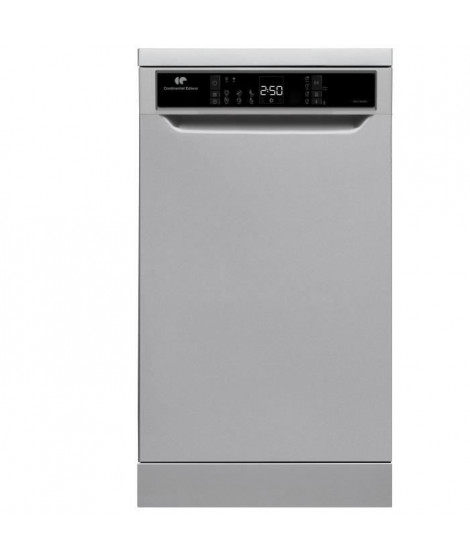 Lave-vaisselle pose libre CONTINENTAL EDISON - 10 couverts - Largeur 44,8 cm - Classe D - 45 dB - Silver