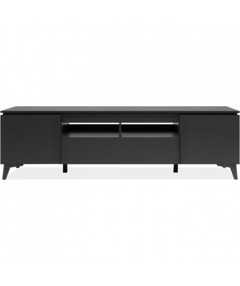 Meuble TV - Bertrix 56A - Ardoise / anthracite - 177x51,5x40 cm - 2 portes - 1 tiroir - 2 niches
