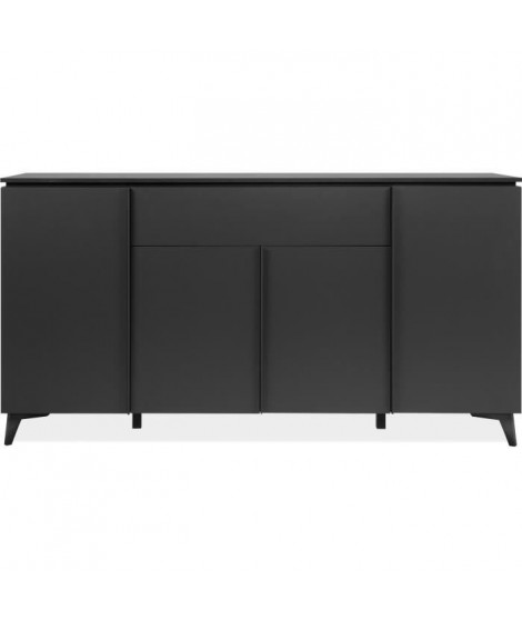 Buffet Bertrix 51A - Décor ardoise/anthracite - 4 portes et étageres - 1 tiroir central
