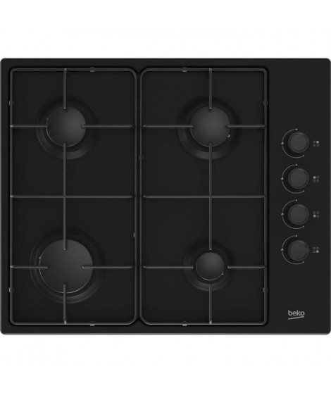 Table de cuisson a gaz - BEKO - 4 feux - 60 cm - HIGG64123SB