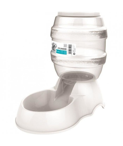 M-PETS Distributeur de croquettes Cylinder - 3500ml - Blanc - Pour chien