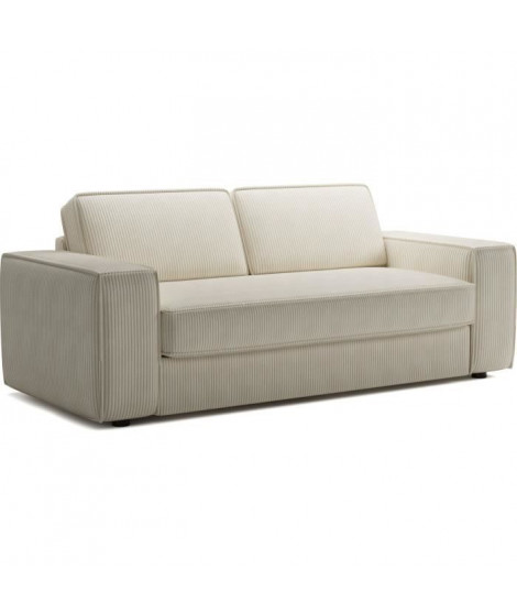 Canapé convertible express en velours côtelé - PAOLA - 210 x 100 x 87 cm