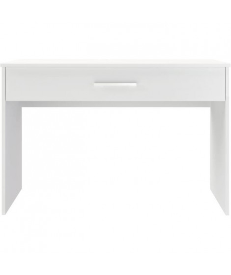 Bureau grand tiroir - Mélaminé blanc - 110 x 56 x 81,5 cm