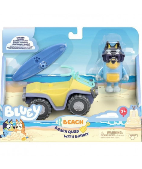 Quad de plage BLUEY avec figurine Bandit et accessoires - Bluey