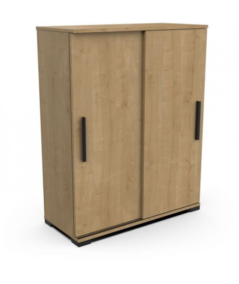 Meuble de rangement - Entrée - 2 portes coulissantes - Chene hamilton - 101 x 35 x 101 cm - IZZY - DEMEYERE