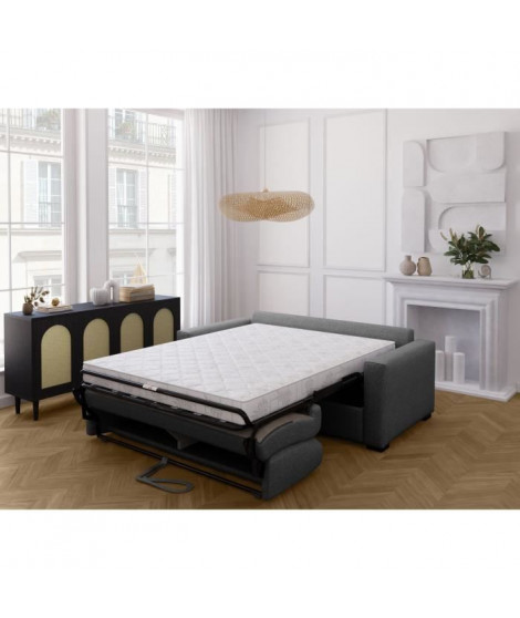Canapé convertible express - MARIUS - Tissu Anthracite - 190 x 100 x 87 cm