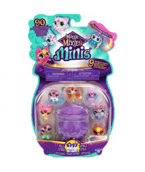 Pack 9 Figurines Minis - MAGIC MIXIES - Mini créatures a collectionner, chaudrons et ingrédients inclus