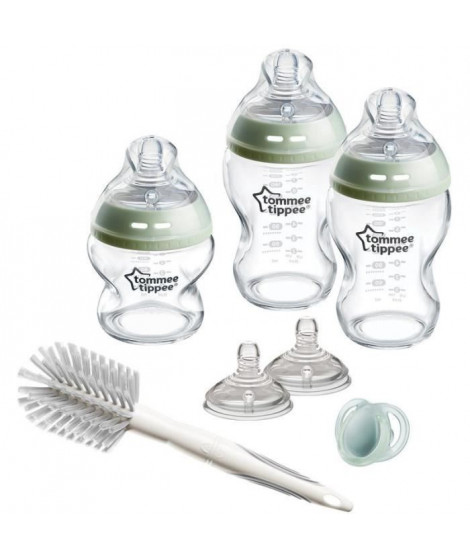 Coffret biberons - TOMMEE TIPPEE - NATURAL START - En verre - Biberons anti-colique 150 ml / 250 ml - Tétines a débit moyen