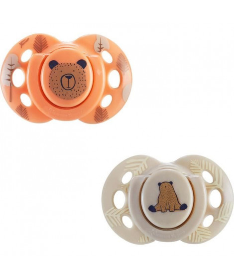 Sucette - TOMMEE TIPPEE - FUN - 6-18 mois - Lot de 2 sucettes symétriques sans BPA - Capsule de stérilisation réutilisable