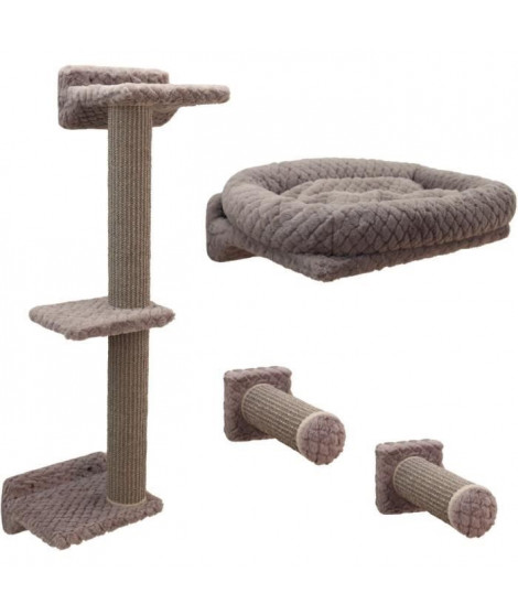 Mur d'escalade pour chats - KERBL - MONTE ALPI - 8 pieces - Gris - Tour d'escalade