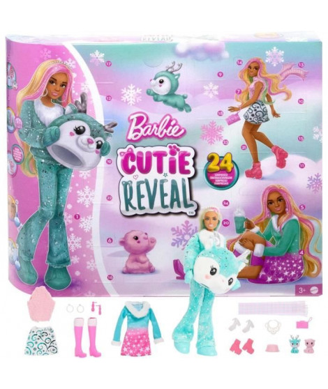 Barbie-Calendrier de l'Avent Cutie Reveal-1 poupée et 24 surprises HJX76