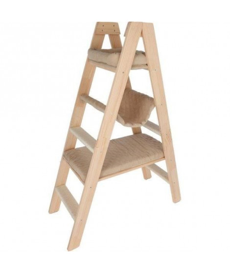 Arbre a chat 134 cm - LADDER - KERBL - Bois massif - 3 options de repos