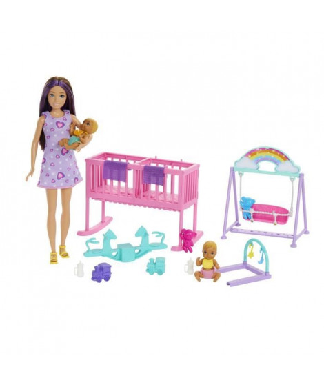 Barbie-La Chambre des Jumeaux-Coffret Skipper, bébés et accessoires HXM99