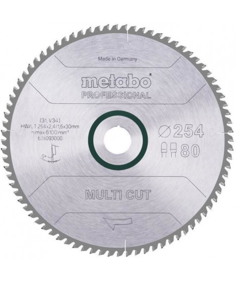 Lame de scie circulaire Pro - METABO - Multi Cut HW/CT 254x30,80FZ/TZ 5°
