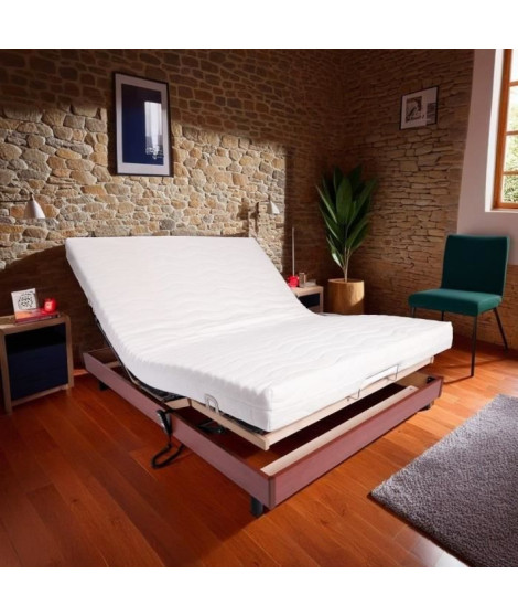 Ensemble relaxation matelas + sommier électrique 140x190 - Mousse - Ferme - TALCA Fabrication française