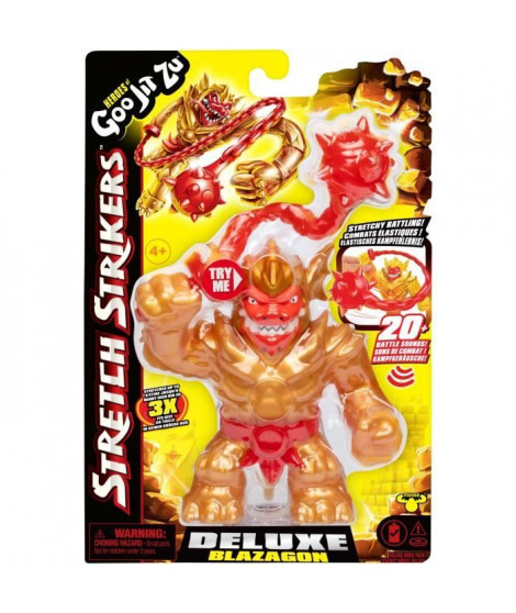 Figurine Deluxe Stretch Strikers Blazagon 11cm - HERoeS OF GOO JIT ZU - Héros guerrier sonore avec arme extensible