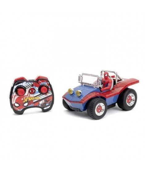 Jada - Marvel - Voiture Radiocommandée Spiderman - Fonction turbo - Figurine incluse - Des 6ans