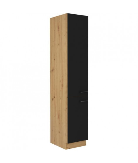 Colonne - MODENA - 40 cm - 2 portes - Chene artisan et noir mat - CUISINIER