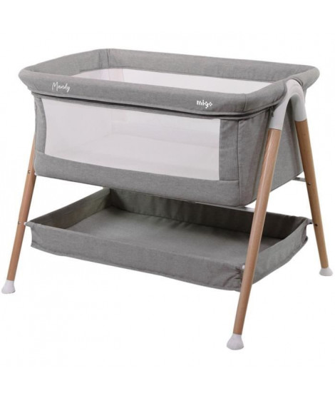 Berceau - NANIA - MANDY - Gris / Bois - Jusqu'a 9 kg