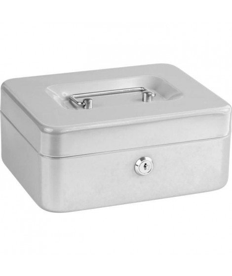 Caissette a monnaie - BURG WACHTER - Money 5020 Light Grey - Ouverture a clé, acier gris clair