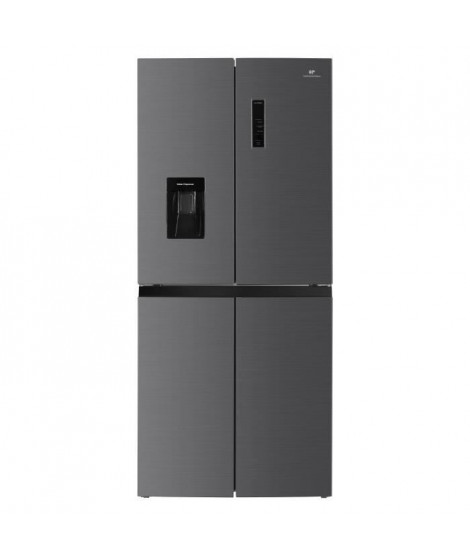 Réfrigérateur  4 portes avec distributeur d'eau - 446L - Total No Frost - L79 cm x H 180 cm - Inox - Classe D