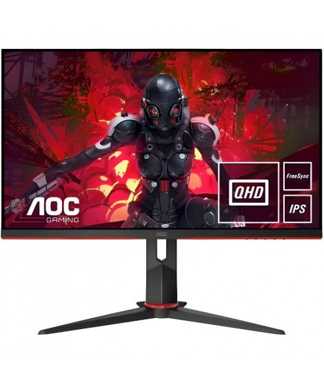 AOC Q27G2U/BK - écran Gamer - QHD IPS 144hz 1ms - FreeSync Premium - Ajustement en Hauteur - Hub USB