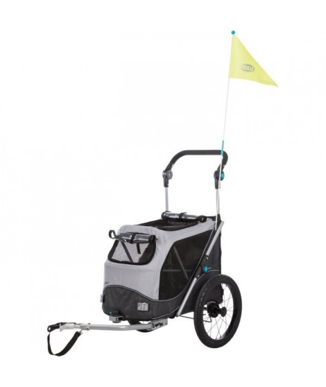 TRIXIE Roulotte de vélo - pliable - M: 63 × 95 × 90/132 cm - Gris - Pour chien