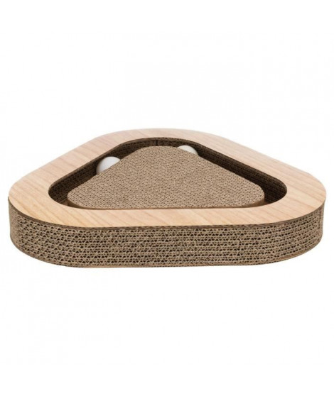 Plaque griffoir avec jouets - 36 × 5 × 36/36 cm - Brun
