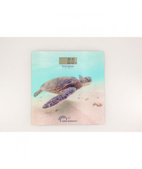 Pese-personne électronique - LITTLE BALANCE - 8653 - USB - 180 kg / 100 g - Motif tortue verte