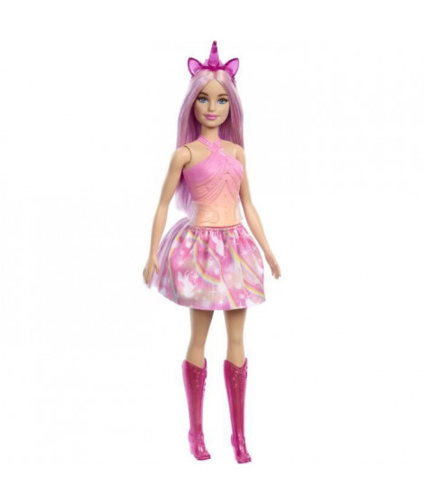 Barbie-Poupées Licorne avec cheveux fantaisie et tenues effet dégradé HRR13