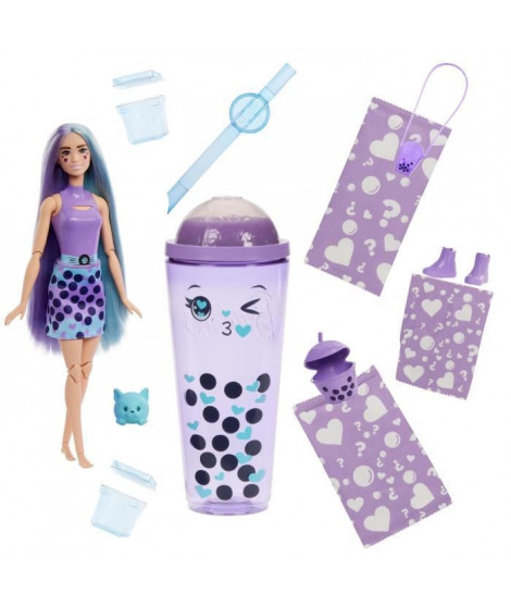 Barbie-Pop Reveal-Poupée parfumée série Bubble Tea avec accessoires HTJ19