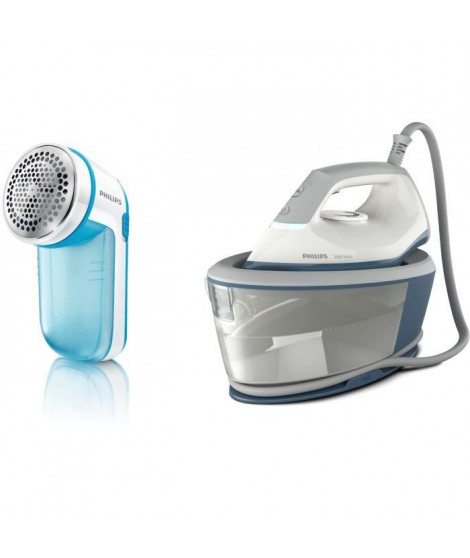 Centrale Vapeur + Rase Peluche  - PHILIPS BXA0019/00 - Compact - 6 bars - Effet Pressing 300g/min - Débit vapeur continu 110g…