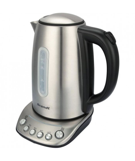 Bouilloire - BRANDT - BO1202B - 1,7 L - 5 températures + maintien au chaud - Inox et noir